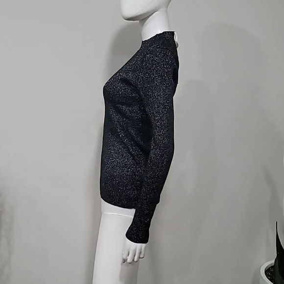 TED Baker Glitter Ribbed Silver Top - Picture 6 of 12